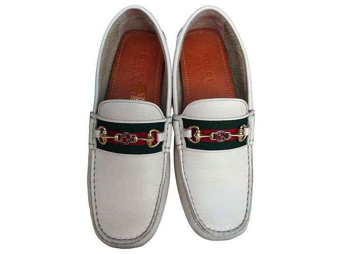 Gucci Originali e Nuovi! mocassini di pelle uomo n. 5 (39) Bianco - vista 2