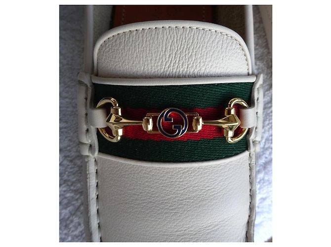 Gucci Originali e Nuovi! mocassini di pelle uomo n. 5 (39) Bianco - vista 3