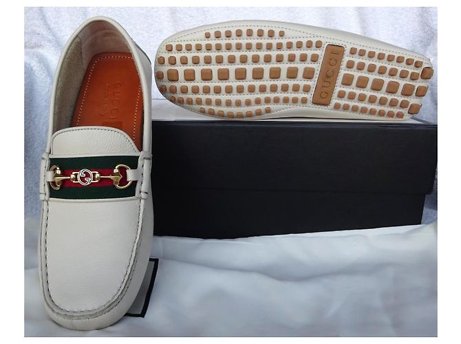 Gucci Originali e Nuovi! mocassini di pelle uomo n. 5 (39) Bianco - vista 4