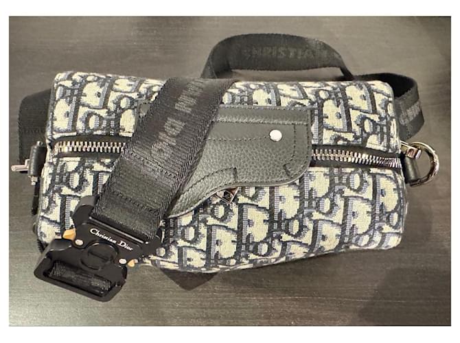 Borsa a tracolla Dior Oblique Beige Blu scuro - vista 2