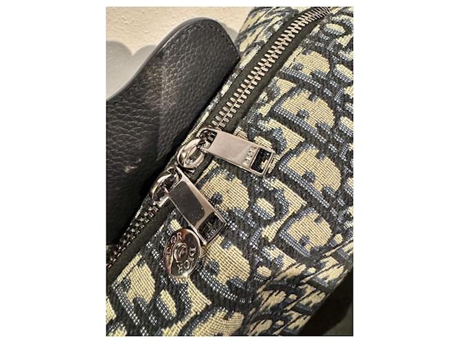Borsa a tracolla Dior Oblique Beige Blu scuro - vista 7