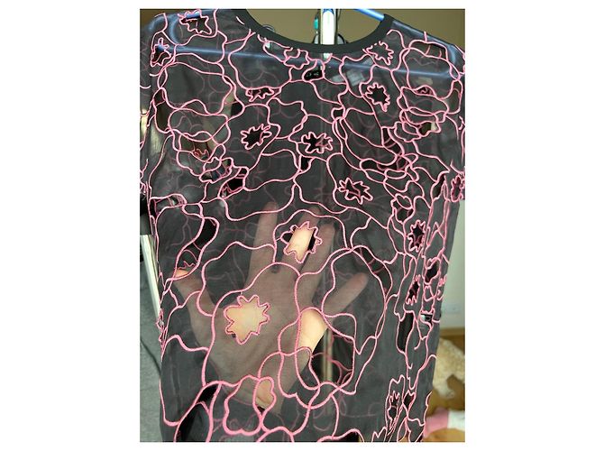 Top trasparente nero a fiori Diane Von Furstenberg Rosa - vista 5