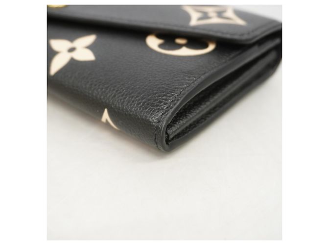 Sarah Louis Vuitton Monogram Empreinte Bicolor Long Wallet Schwarz Beige - Ansicht 5