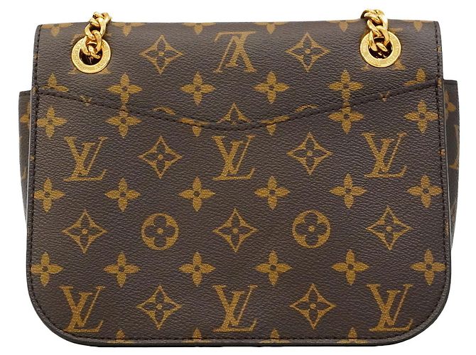 Borsa a tracolla Louis Vuitton Monogram Passy Marrone Nero - vista 11