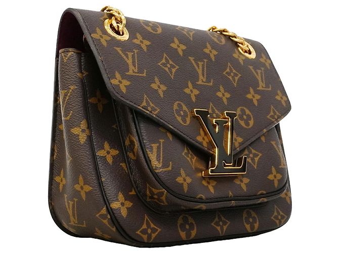 Borsa a tracolla Louis Vuitton Monogram Passy Marrone Nero - vista 2