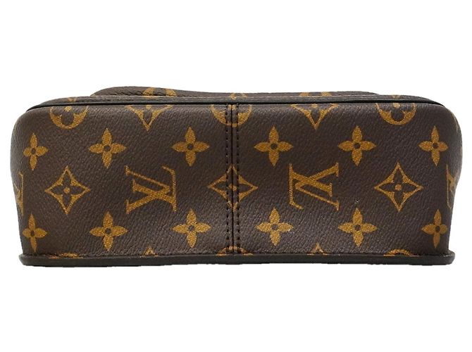 Borsa a tracolla Louis Vuitton Monogram Passy Marrone Nero - vista 3