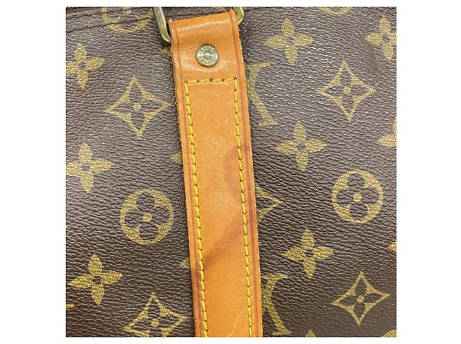 Louis Vuitton Marrone Boston Monogram Keepall 55 - vista 13