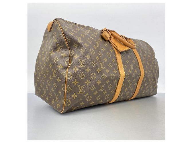 Louis Vuitton Marrone Boston Monogram Keepall 55 - vista 2