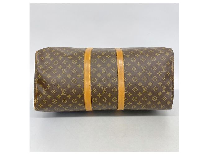 Louis Vuitton Marrone Boston Monogram Keepall 55 - vista 3
