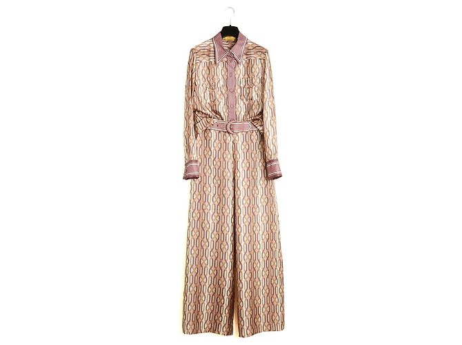 Zimmermann Ensemble Bluse und Hose FR40 Beige Rosa Seide Set Oberteil Hose UK12 US10 Pink - Ansicht 2