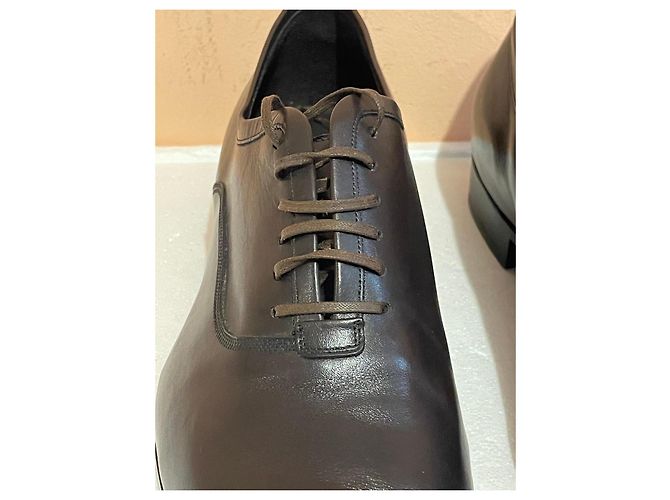 Chaussures à lacets Dior en cuir marron - vue 5