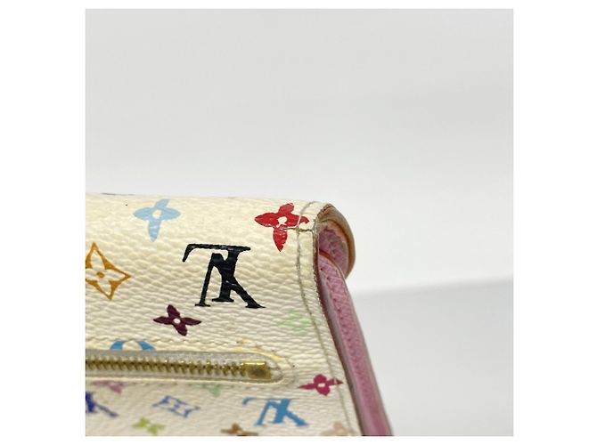 Louis Vuitton Tri-fold Long Wallet Pink Weiß - Ansicht 5