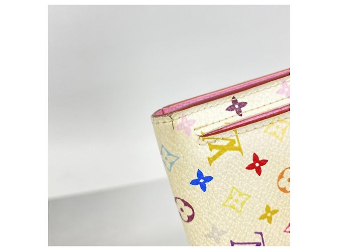 Louis Vuitton Tri-fold Long Wallet Pink Weiß - Ansicht 6