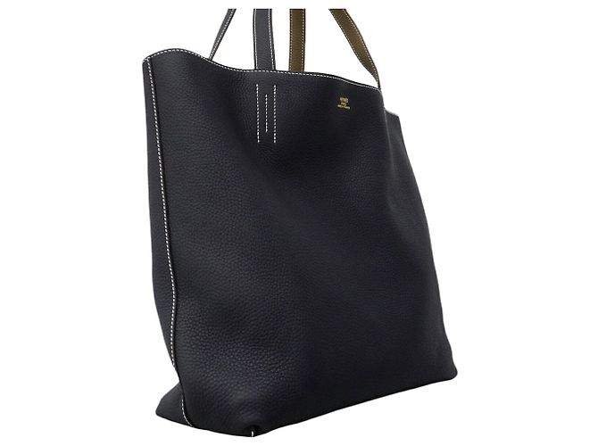 Hermès Borsa Tote Hermes Double Sens Blu Taupe - vista 2