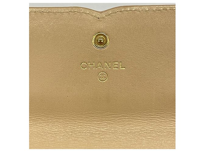 Cartera Larga Chanel en Piel de Ternera Granulada Beige - vista 4