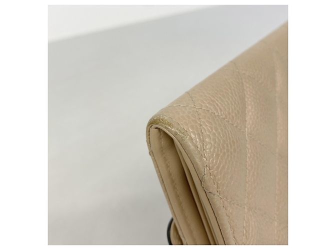 Cartera Larga Chanel en Piel de Ternera Granulada Beige - vista 5