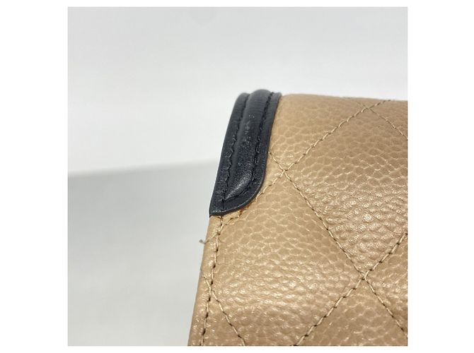 Cartera Larga Chanel en Piel de Ternera Granulada Beige - vista 6