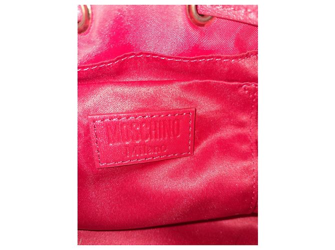 Borsa a secchiello Moschino in nylon rosso - vista 15
