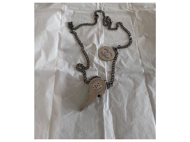 Collar silbato Chanel Hardware de plata - vista 2