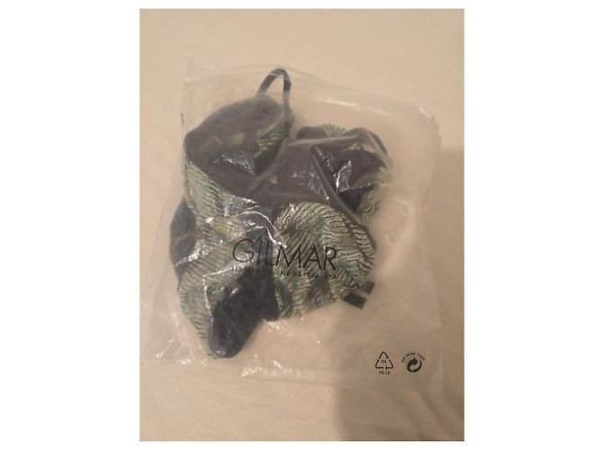 Conjunto de bikini Iceberg con rayas metálicas Negro Verde Metálico - vista 7