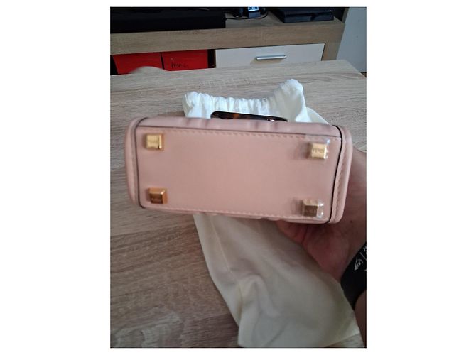 Fendi Mini Sunshine Borsa in pelle rosa - vista 6