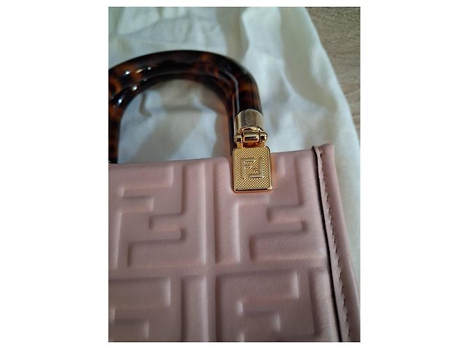 Fendi Mini Sunshine Borsa in pelle rosa - vista 7