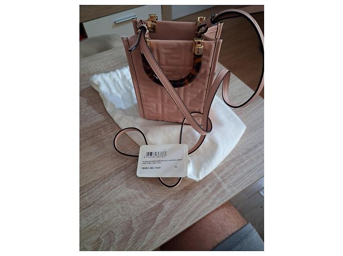 Fendi Mini Sunshine Borsa in pelle rosa - vista 8