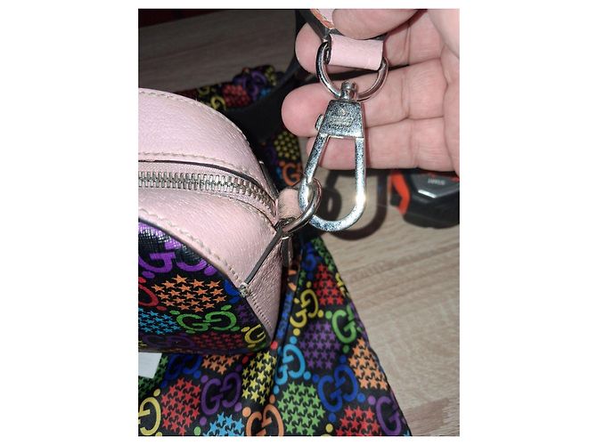 Gucci Borsa a Tracolla GG Supreme Arcobaleno Rosa Multicolore - vista 15