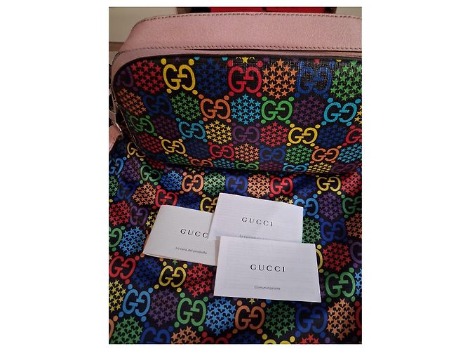 Gucci Borsa a Tracolla GG Supreme Arcobaleno Rosa Multicolore - vista 2