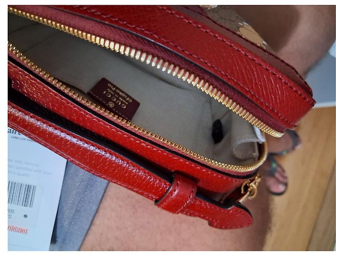 Gucci x Doraemon GG Supreme Canvas and Red Leather Crossbody Bag Brown - view 13