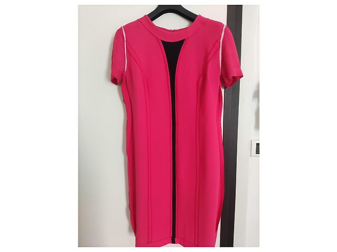 Gianni Versace Vestido tubinho fúcsia com detalhe preto Fuschia - vista 10