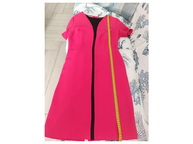 Gianni Versace Vestido tubinho fúcsia com detalhe preto Fuschia - vista 11