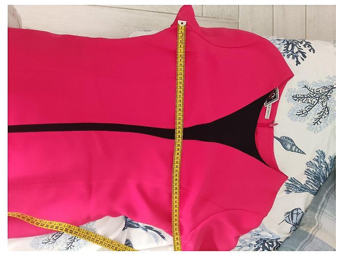 Gianni Versace Vestido tubinho fúcsia com detalhe preto Fuschia - vista 12