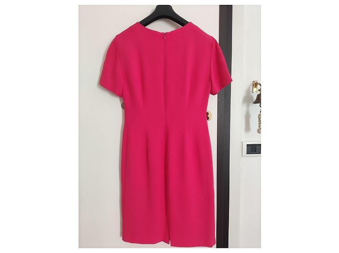 Gianni Versace Vestido tubinho fúcsia com detalhe preto Fuschia - vista 3