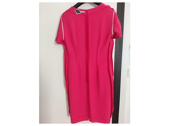 Gianni Versace Vestido tubinho fúcsia com detalhe preto Fuschia - vista 6