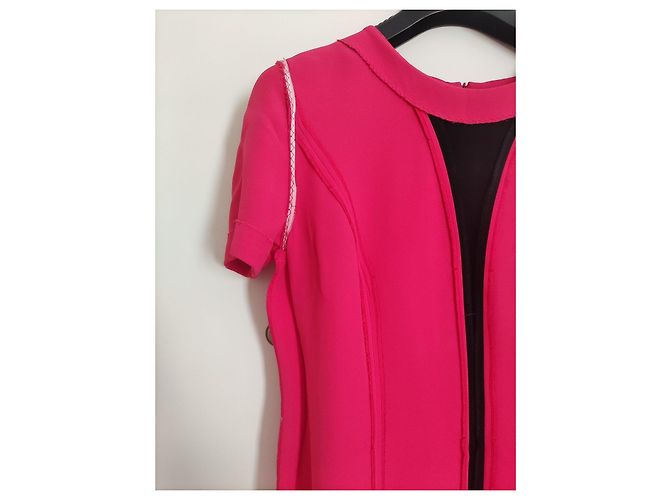 Gianni Versace Vestido tubinho fúcsia com detalhe preto Fuschia - vista 9