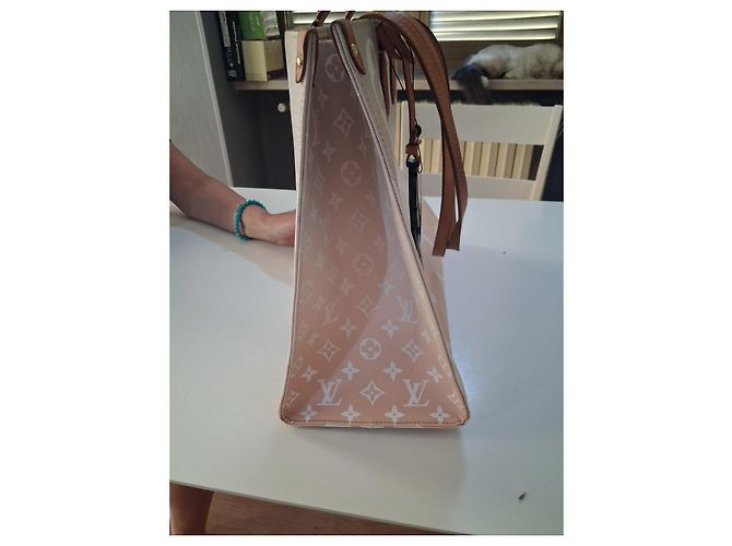 Louis Vuitton Neverfull MM Monogram Ombre Rosa Beige - vista 7