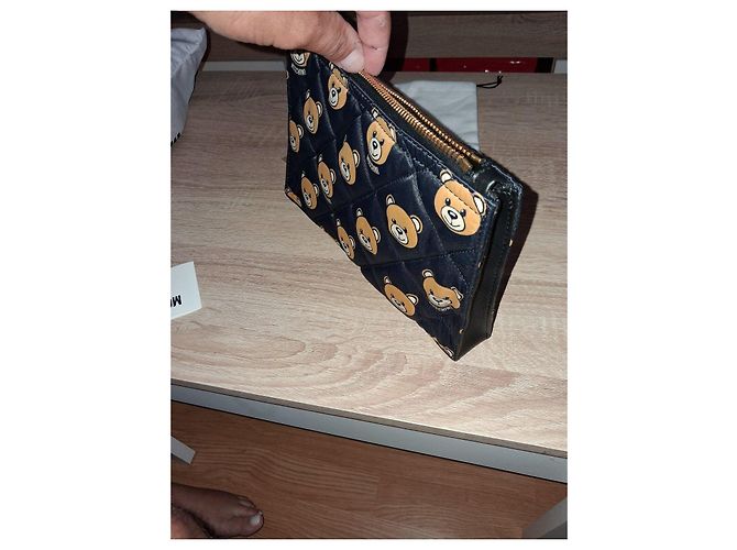 Moschino Teddy Bear gesteppte Leder-Pochette Schwarz - Ansicht 11