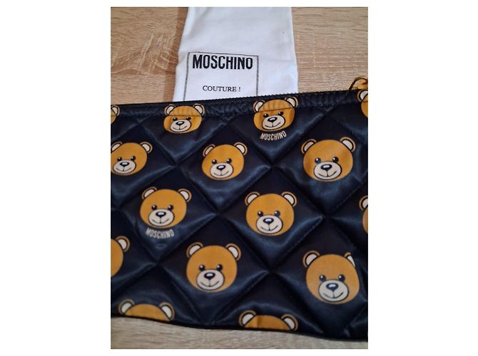 Moschino Teddy Bear gesteppte Leder-Pochette Schwarz - Ansicht 2