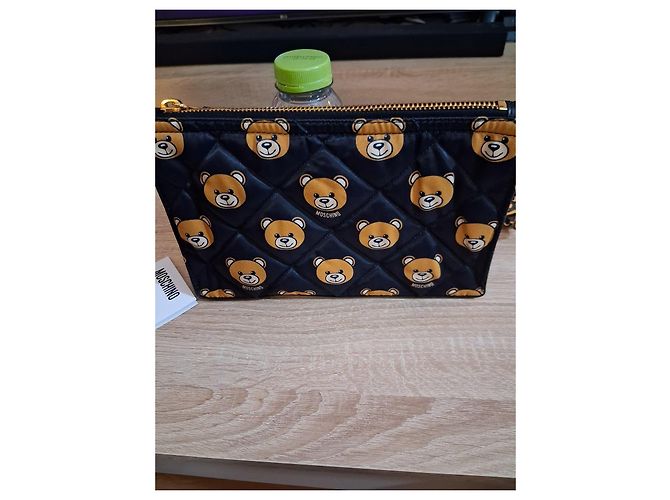 Moschino Teddy Bear gesteppte Leder-Pochette Schwarz - Ansicht 3