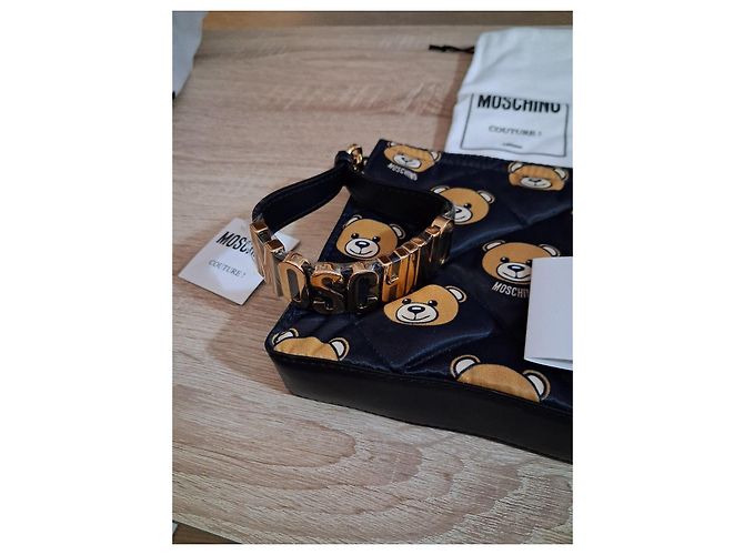 Moschino Teddy Bear gesteppte Leder-Pochette Schwarz - Ansicht 4