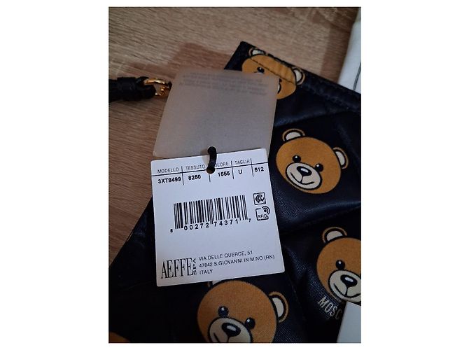 Moschino Teddy Bear gesteppte Leder-Pochette Schwarz - Ansicht 5