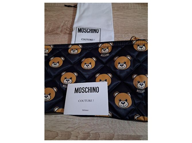Moschino Teddy Bear gesteppte Leder-Pochette Schwarz - Ansicht 6