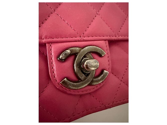 Chanel Classic Flap in pelle di agnello rosa - vista 6
