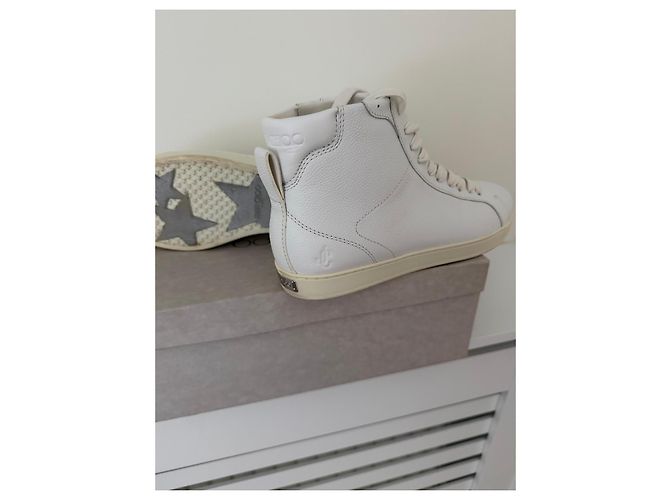 Jimmy Choo Sneakers high-top in pelle bianca Bianco - vista 3