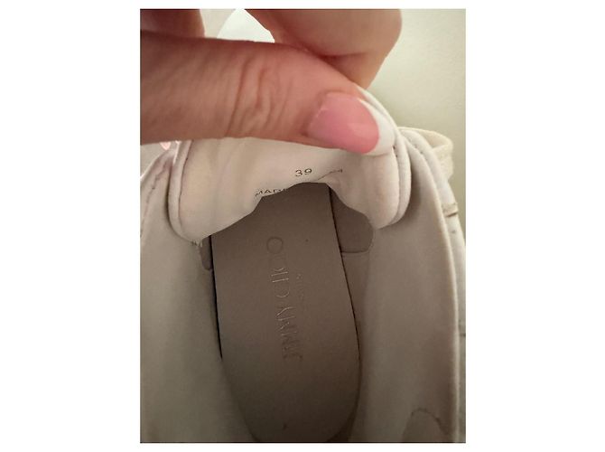Jimmy Choo Sneakers high-top in pelle bianca Bianco - vista 4