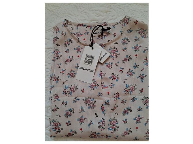Zadig & Voltaire Kleid mit Blumenmuster Pink Rot Blau - Ansicht 18