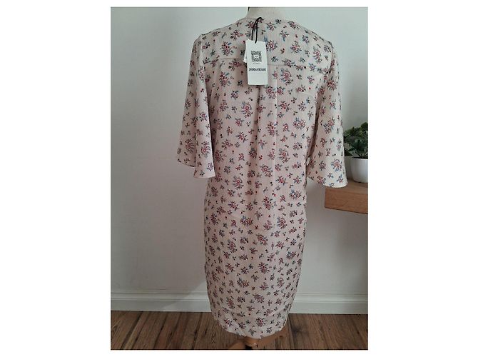 Zadig & Voltaire Kleid mit Blumenmuster Pink Rot Blau - Ansicht 2
