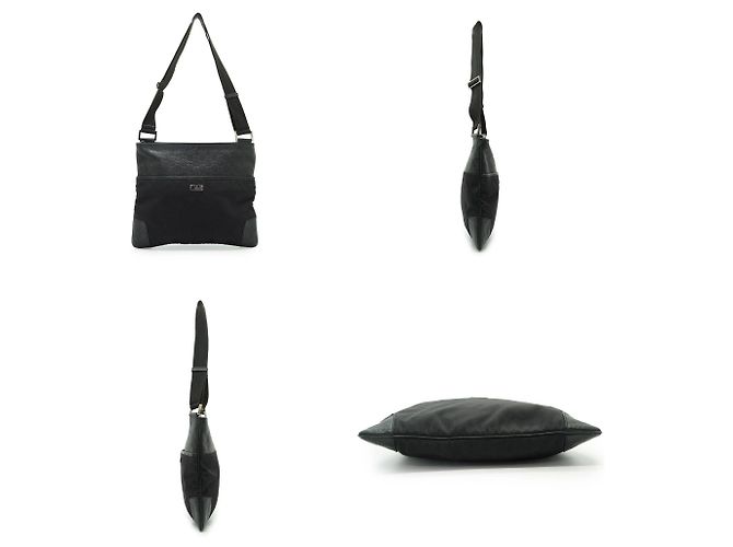 Gucci Borsa a tracolla in nylon e pelle con monogramma GG nero - vista 4