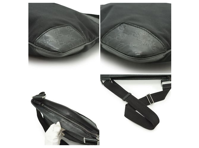 Gucci Borsa a tracolla in nylon e pelle con monogramma GG nero - vista 5